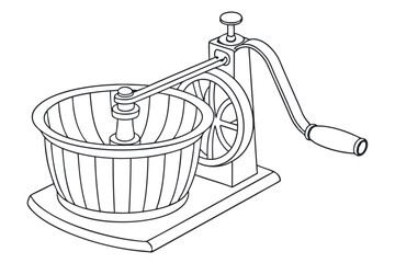 Fototapeta premium Line Drawing Salad Spinner Vector Illustration