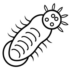 Toxoplasma gondii line art vector