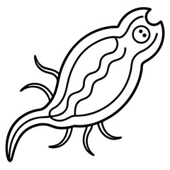 Toxoplasma gondii line art vector