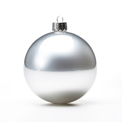 Plain glass bauble without any decoration, featuring a clean surface and a polished metallic top