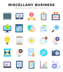 Miscellany Business icons set. Vector illustration.