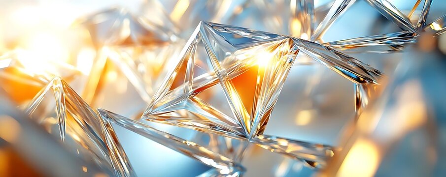 Crystal structures, light, abstract background