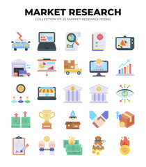 Collection of Market Research Icons. Business Strategy. Data Analysis. and Financial Growth
