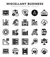 Simple Set of Miscellany Business Related Vector Lineal Filled Icons.