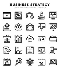 Set of Business Strategy icons in Lineal style. Lineal Icons symbol collection.