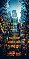 Urban Skyscrapers Reflecting Sunlight in Modern City Environment