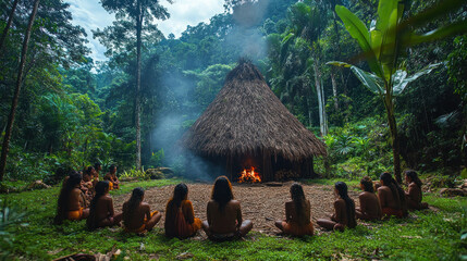 Indigenous ritual combined with data monitoring ceremony in modern permaculture event