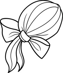 Elegant Headscarf Bow Vector Art for Coloring