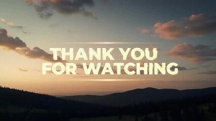Animated of Thank you for watching text. This Animation is suitable for presentation video outros and social media video outros.