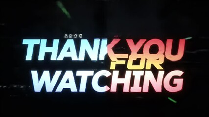 Animated of Thank you for watching text. This Animation is suitable for presentation video outros and social media video outros.