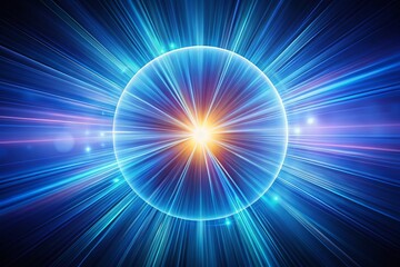 Obraz premium Abstract Blue Light Rays: Glowing Sunbeam Burst Background