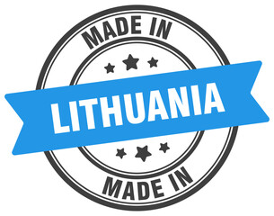 Made in Lithuania round sign. Made in Lithuania stamp.
