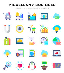 Miscellany Business Icon Pack 25 Vector Symbols for Web Design.
