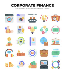 Corporate Finance Icons. A Collection of 25 Essential Financial Graphics