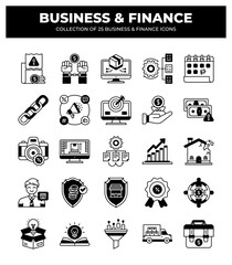 Collection of 25 Business and Finance Icons