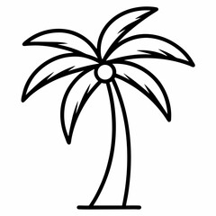 Coconut Tree outline icon on white background