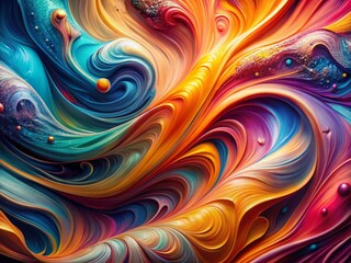 Abstract Fluid Design Background: Swirling Colors & Dynamic Patterns - Drone Aerial View