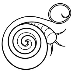 Trichinella spiralis line art vector