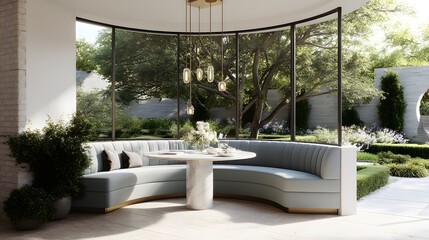 Floating Breakfast Nook by Bay Window
