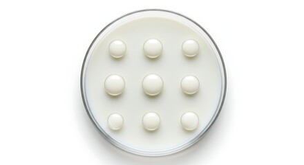 Petri dish with bacterial colonies shows scientific research environment