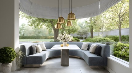 Floating Breakfast Nook by Bay Window