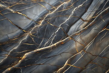 High-Resolution Dark Marble Texture with Golden Veins Premium Background Image