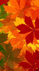 Obraz premium Autumn's Embrace: Vibrant Maple Leaf Tapestry