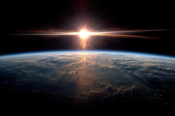 Sunrise Viewed From Orbit Reveals Earth's Curvature and Cloud Formations in a Breathtaking Celestial Display