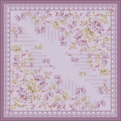 Flowers scarf pattern design vector art floral