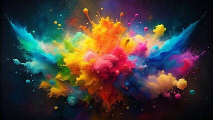 Abstract Watercolor Splash Painting: Dark Background, Infinity Looping Animation - Live Wallpaper