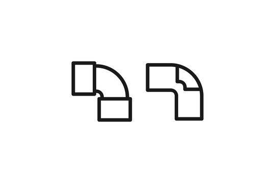 paralon pipe connection elbow outline icon