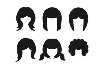 set of wigs various hairstyles icon