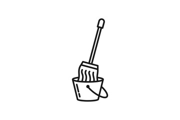 mop dipped in bucket icon
