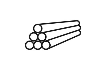 stack of PVC pipes icon outline
