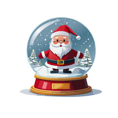 snow globe with christmas santa claus vector graphic design