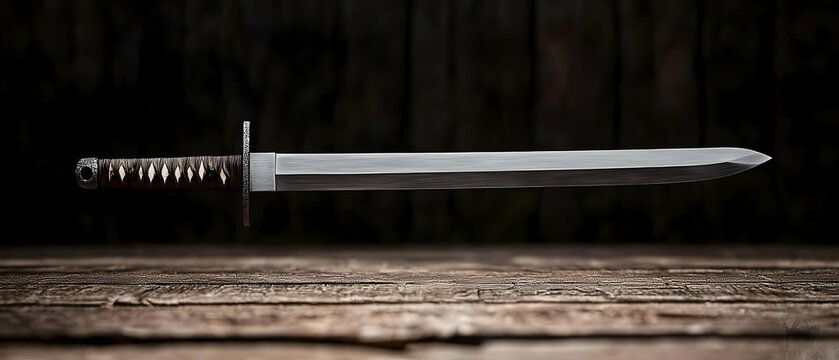 Long Sword On Wooden Table