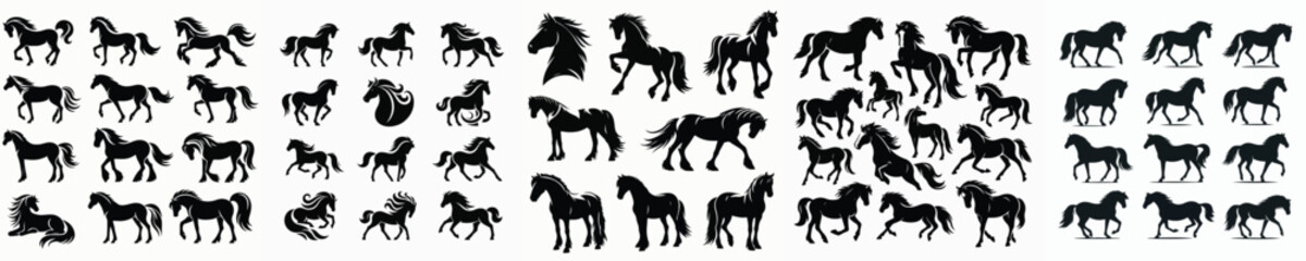 Vector silhouette of a horse