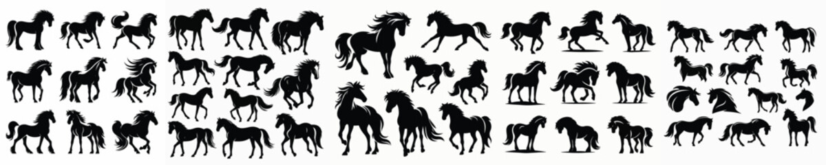 Vector silhouette of a horse
