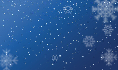 Fototapeta premium snow flakes backdrop, Snowfall wallpaper, snowflakes on dark blue backgrounds