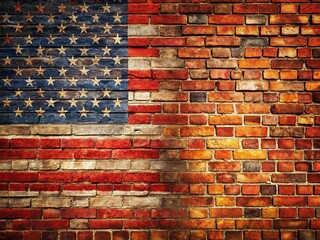 Aged Brick Wall Labor Day Background - Rustic Texture with Copy Space for Text