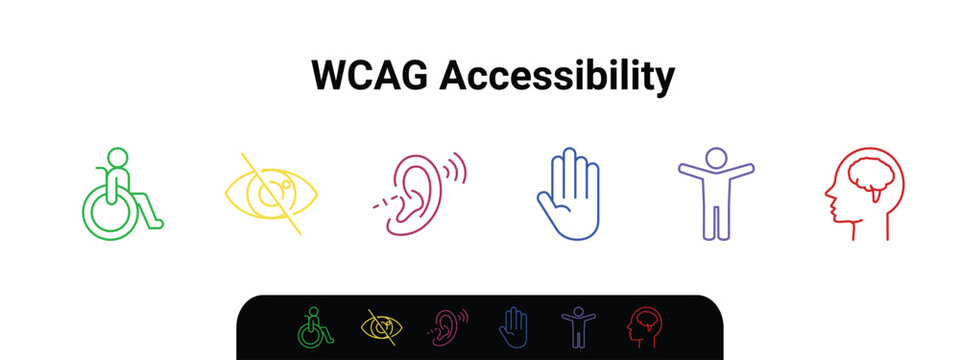 WCAG Accessibility Stroke Icon Sets, simple illustration