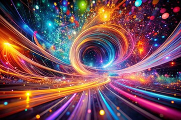 AI Art: Long Exposure Abstract Light Painting, Futuristic Digital Art, Generative Technology