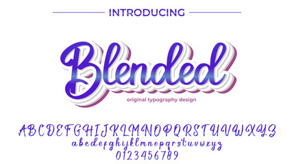 Blended Font Stylish brush painted an uppercase vector letters, alphabet, typeface
