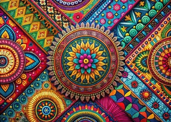 Peel and stick wall murals Bold Colors Boho Geometric Art Print - Abstract Wall Decor