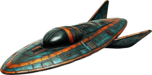 Vintage Rusty Alien Spaceship