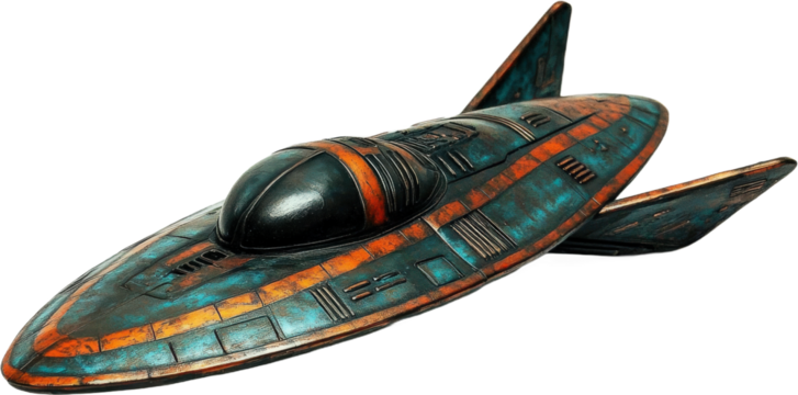 Vintage Rusty Alien Spaceship