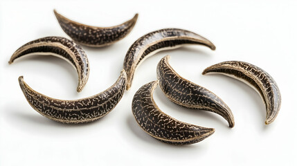 Obraz premium Leeches Medicinal Brown Patterned Isolated on White Medicine Therapy