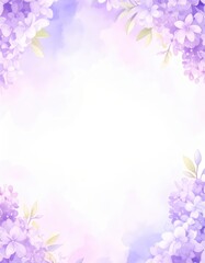 Fototapeta premium A vibrant background filled with delicate lila flowers in various shades, creating a soft, inviting atmosphere, perfect for adding your text or message.