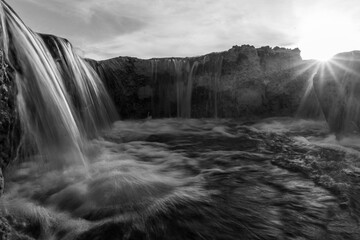 waterfall in the mountains