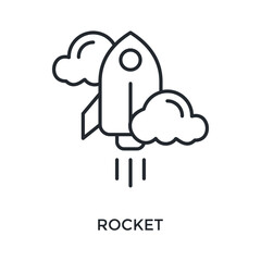 Rocket Icon Outline Style. Vector Illustration For Graphic Design